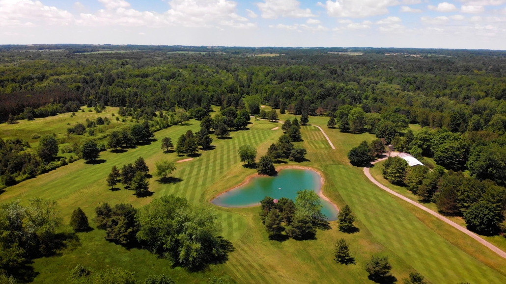 Ariel View Pond Huron Shores Golf Public Golf