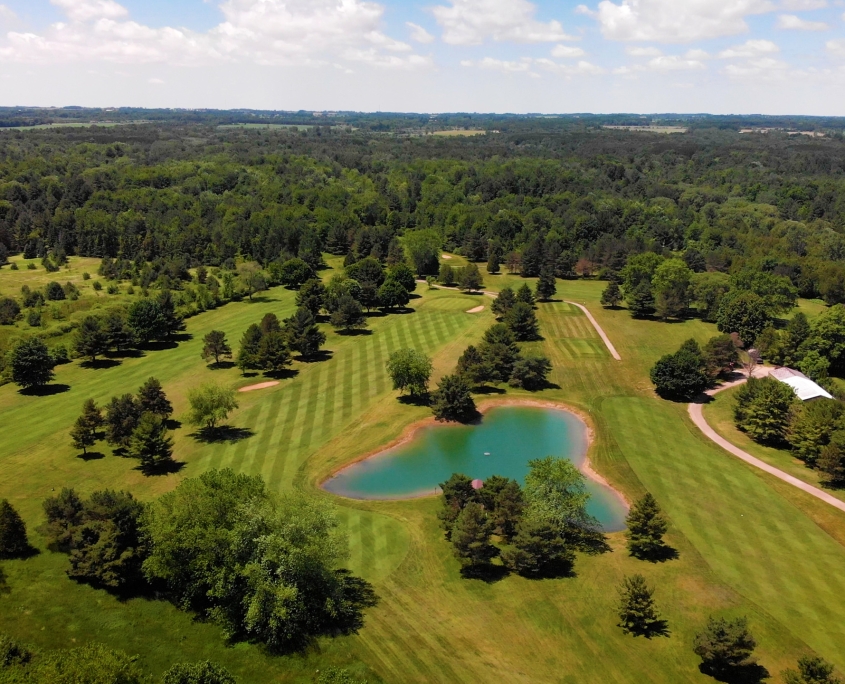 Ariel View Pond Huron Shores Golf Public Golf